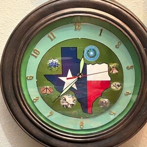Texas Flag Wall Clock - Green